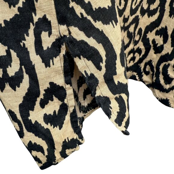 JONES NY Linen Top Plus Size 3X Black Tan Ikat Womens Tunic - Picture 9 of 10